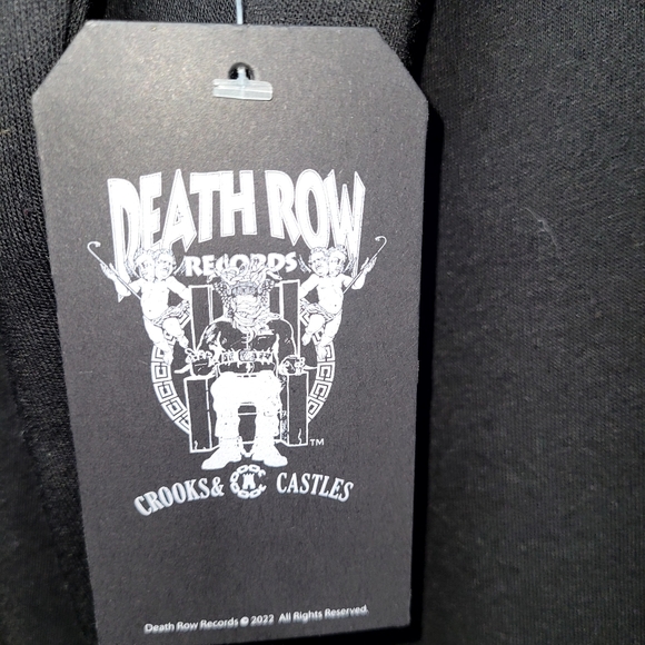 NWT DEATH ROW RECORDS Mens Black and Gold Hoodie - Picture 8 of 8